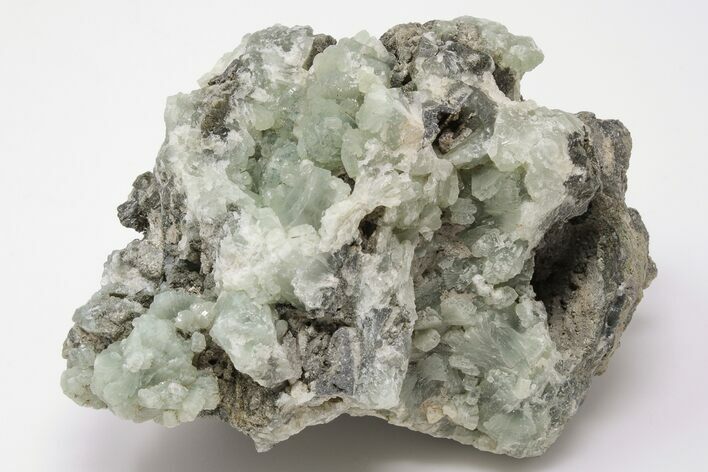 Green Prehnite Crystal Cluster with Epidote - Morocco #191003